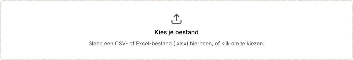 Een bestand kiezen voor de import in MyWest